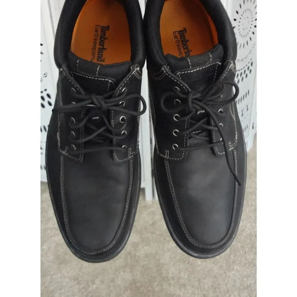Timberland Earthkeepers Mens 13 Black Leather Moc Toe Chukka Ankle Boots Ankle